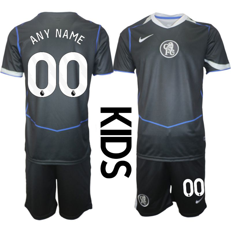 Youth 2025-2026 Club Chelsea away black customized Soccer Jersey